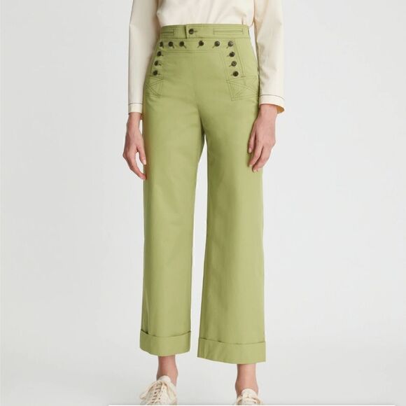 Tory Burch nwt SAILOR PANT in light olive green. - Picture 1 of 16
